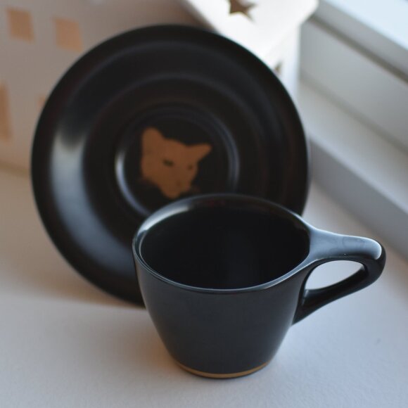 Rare Intelligentsia Coffee Black Cat Project by NotNeutral Espresso Cup & Saucer